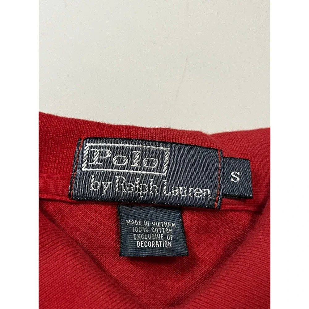 Vintage Polo Ralph Lauren 90s Crest Golf Shirt Size Small Red